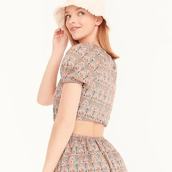 NWT J.Crew Side-cutout cotton dress in Liberty Giorgia Duke print size 4 - Picture 3 of 8